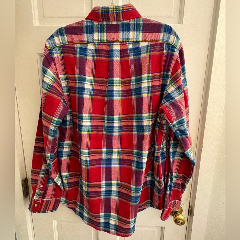 Ralph Lauren Men's Red Plaid Button-Down Shirt - Picture 4 of 6